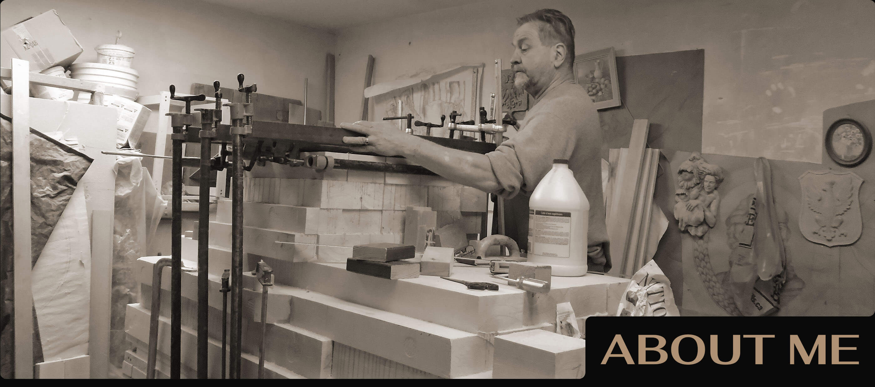 Tadeusz working in his shop