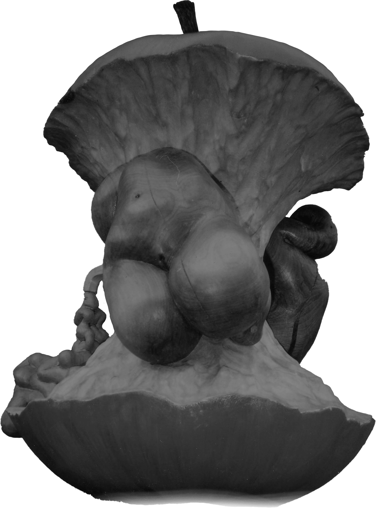 Sculpture of an apple leftover